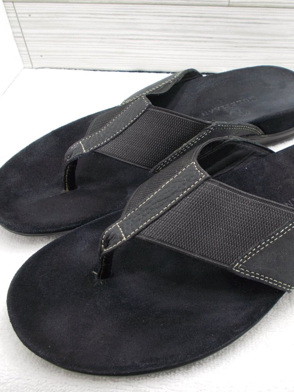 Cole Haan Black Suede & Fabric Men’s Flip Flops